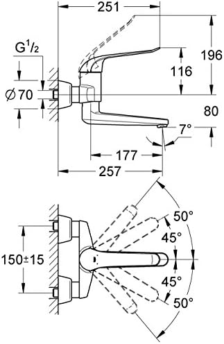 GROHE 32773000 | מיקסר אגן מיוחד של Euroeco